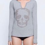 Zadig & Voltaire NWT  Long Sleeve Bedazzled skull top grey Gray size Small Photo 0