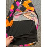 Joseph Ribkoff  Black Orange‎ Pink Geometric Sleeveless V-Neck Jersey Swing Dress Photo 5