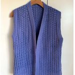 Womens Sweater Vest Hand knit Crochet Purple Open Cottage core Grannycore Size M Photo 1