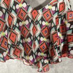Truth NYC  Multi-Color Geometric Print Flowy Crop Top | Size Medium Photo 1