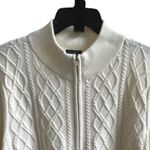 Talbots  Woman‎ 2X Cream Cable Knit Zip Up Mock Neck Cardigan Sweater Photo 1