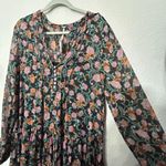 Free People NEW See It Through Dress Black Floral Combo Flowy Maxi MD Romantic Photo 6