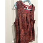 Coldwater Creek  Red Paisley Top XL Sleeveless Women’s Blouse X-Large Shirt Work Photo 2