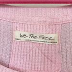 Free People  We the Free Pink Waffle Oversized Long Sleeve Blouse Size‎ Small Photo 2