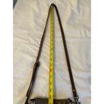 Myra Bag Crossbody Purse Brown Floral Canvas Zip Close Pocket Adjustable Strap Tan Photo 9