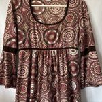 Dress Barn Y2K Boho Top Babydoll‎ Size L Floral Tie Back Peasant Whimsigoth Fairy  Photo 2