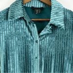 House of Harlow 1960 Women Velvet Top Small Ribbed Metallic Glam Disco Going Out Green Photo 1