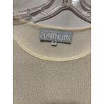 Platinum Dorothy Schoelen Sheer Vintage Cream Stretch Top Sz S Short Sleeve Photo 5