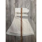 Oh Polly  Azzurra Bodycon Cutout Mini Dress Ivory Spaghetti Strap Size US 6 Photo 4