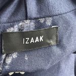 IZAAK | Navy Blue Floral Print Draped Long Sleeve Maxi Dress Sz S Photo 7