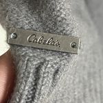 Cabela's  100% Lambs Wool Leather Elbow Patch Cardigan Size Small Gray Shawl Neck Photo 12