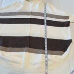 Loft  Striped‎ Poncho Sweater Womens Size XS Cream Brown Cowl Neck Photo 7