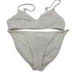 Aerie White Textured Crochet Lace Style Bikini Swimwear medium Photo 0