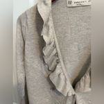 ZARA Knit Ruffle Cardigan Button Down Sweater size Medium Photo 2