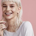 ✨ Diamonique Inside Out Hoop Earrings✨ Gold Photo 7