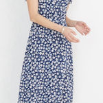 Madewell  Navy Floral Midi Dress Photo 0