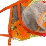 Lacy floral appliqué bra Orange Size 2X Photo 3