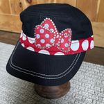 Disney  Parks Minnie Mouse Hat Black Red Bow Bling Jeweled Adjustable‎ Photo 0