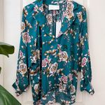 Vacate the Label Floral Dolman Collared Top Green Photo 1