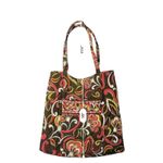 Vera Bradley Quilted "Puccini" Bucket Tote Handbag Medium Bag Brown Pink Floral Photo 4