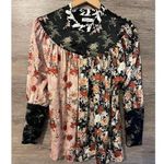 Anthropologie Delfi Collective Asian Floral Silk Blouse Sz M Photo 0