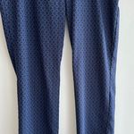 Mario Serrani  Italy Diamond Print Navy Blue Trousers, Business Casual Pants, 12 Photo 2