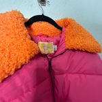 Urban Outfitters NEW UO Duckie Faux Shearling Collar Puffer Jacket Pink Soft Girl Barbiecore Lg Photo 7