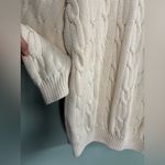 Cotton Traders VTG  Women’s Cotton Oversized Cream Cable Knit Crew Sweater Sz L Photo 2