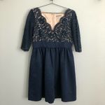 Eliza J Blue Lace & Faille Cocktail Dress. Size 14. Photo 1