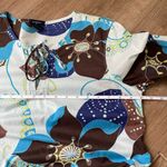 Gap Maternity Long Sleeve Tunic Top Cotton Blue Brown Floral Y2K ~ Size M Photo 15