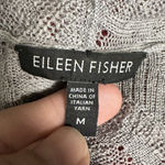 Eileen Fisher Medium Cardigan Knit Italian Yarn Merino Wool Grey Waterfall 3/4 Photo 11