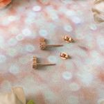 Rose Gold Pink Gem Stone Earrings Photo 2