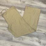 Streetwear Society 55% Linen Tan Drawstring Wide Leg Women’s Pants Size Medium Photo 2