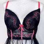 Mesh and Lace Black Ballerina Babydoll Slip Size 3X Photo 5