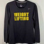 Nike Women Black "Weight Lifting" Long Sleeve Athletic Top Size S Photo 0