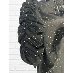 Vintage 1980s KR of NY Dress‎ Women's 7/8 Black White Polka Dot Puffy Sleeves Photo 6