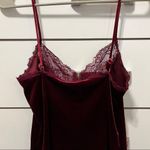 Maroon Velvet Lacey Tank Y2K Photo 3