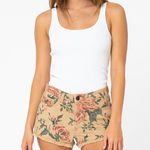 Current/Elliott CurrentElliott Womens Blue Floral Frayed Hem Back Pockets Casual‎ Shorts 28 Photo 0