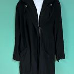 Forever 21 Black Half Zip Hooded Rain Trench Coat Photo 1