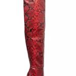 Steve Madden Harlow Red Snakeskin Thigh High Boots Photo 0