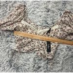 Lulus Pretty Pick Beige Floral Print Ruched Drawstring Crop Top Zip Size Large Photo 8