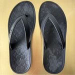Coach Women's Black Logo Flip Flop Sandals Size 5 Casual Summer Photo 3