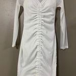 Pretty Little Thing White Mesh Ruched Body Dress Photo 1