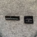 Silk Cashmere Moda International V Neck Collared Lightweight Shirt Gray Size M Photo 2