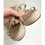 Pelle Moda Gold Espadrille Wedge Sandals Ankle Strap Strappy Size 6.5 Gold Photo 3