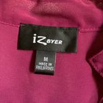 Iz Byer 🌞 Sheer Maroon V Neck 3/4 to Long Sleeve Portofino Blouse Photo 1