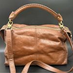 HOBO International Copula Woodlands Brown Leather Whipstitched Satchel Crossbody Photo 3