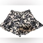 Timing  Black and White Floral Shorts High Waisted Flowy Size M Photo 2