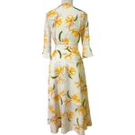 Floral Maxi Dress LIMITE Ivory Yellow Pink Long Sleeve Wrap Style Women's Size 3 Photo 3