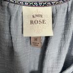 Knox Rose  Slate Blue Puff Sleeve Blouse Short Sleeve Medium Photo 5
